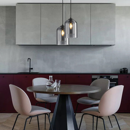 Mica Mid-Century Hänglampa med Dubbel Glas