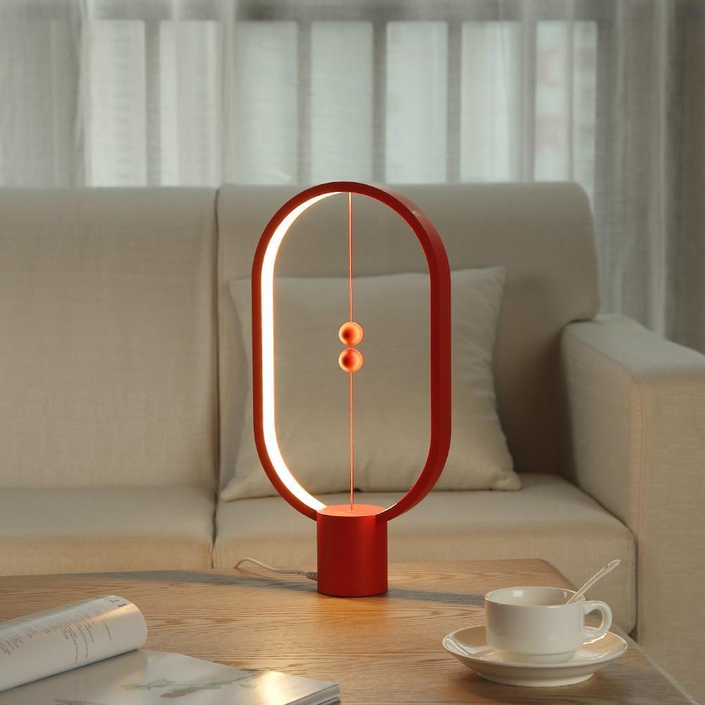 Trä Bordslampa med Magnetisk Strömbrytare Ljus