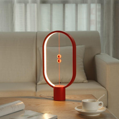 Bordslampa trä LED oval modern design