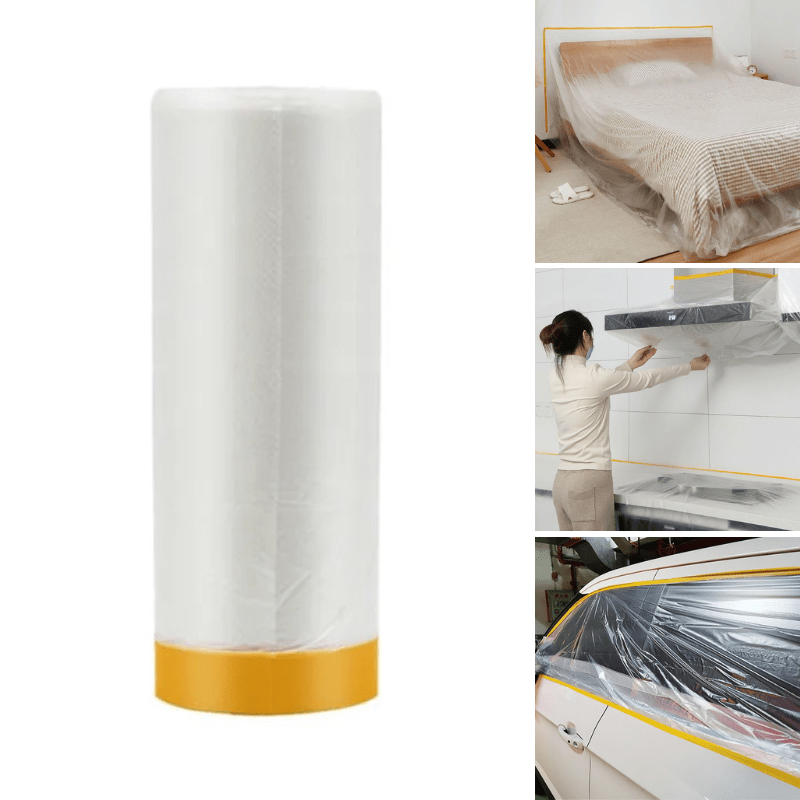 Skyddsplast med tejp – Rivstark yta för renovering och målningsarbete