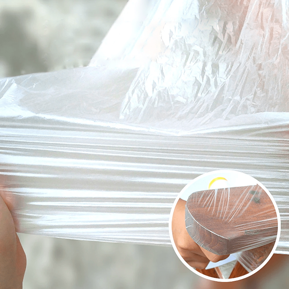 Skyddsplast med tejp – Rivstark yta för renovering och målningsarbete