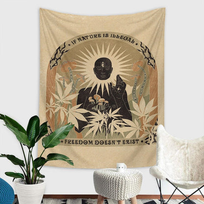 Psykedelisk Mandala Tapestry Vägghängande 100% Polyester