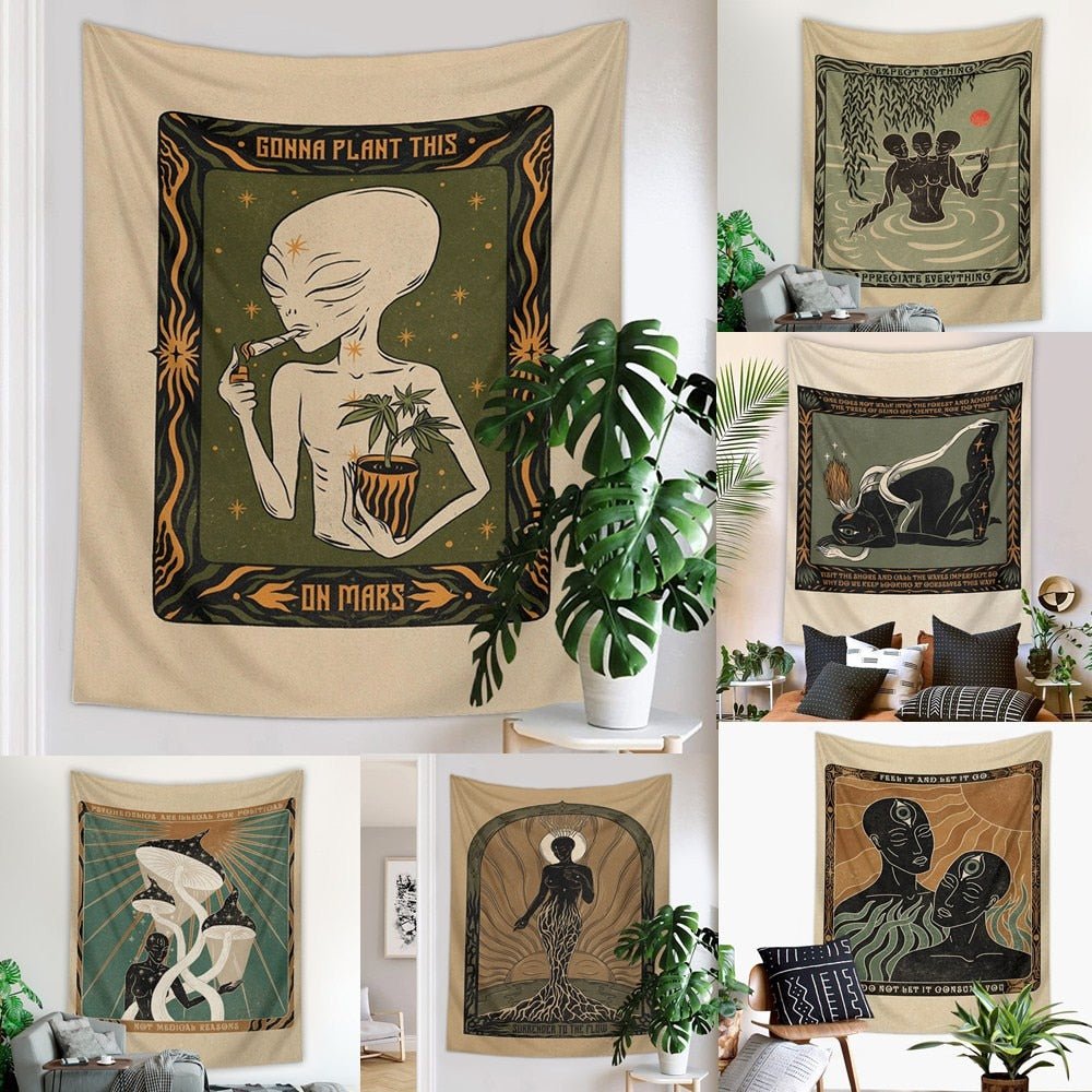 Psykedelisk Mandala Tapestry Vägghängande 100% Polyester