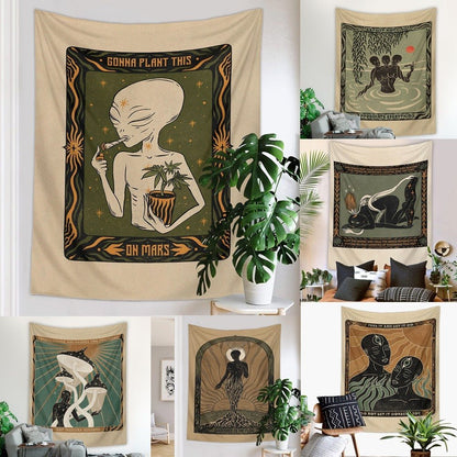 Psykedelisk Mandala Tapestry Vägghängande 100% Polyester