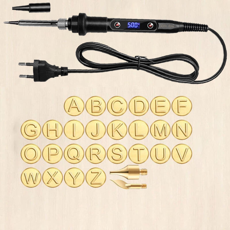 PYROCRAFT – DIY träbränningsset med 26 bokstavsgravyrmunstycken