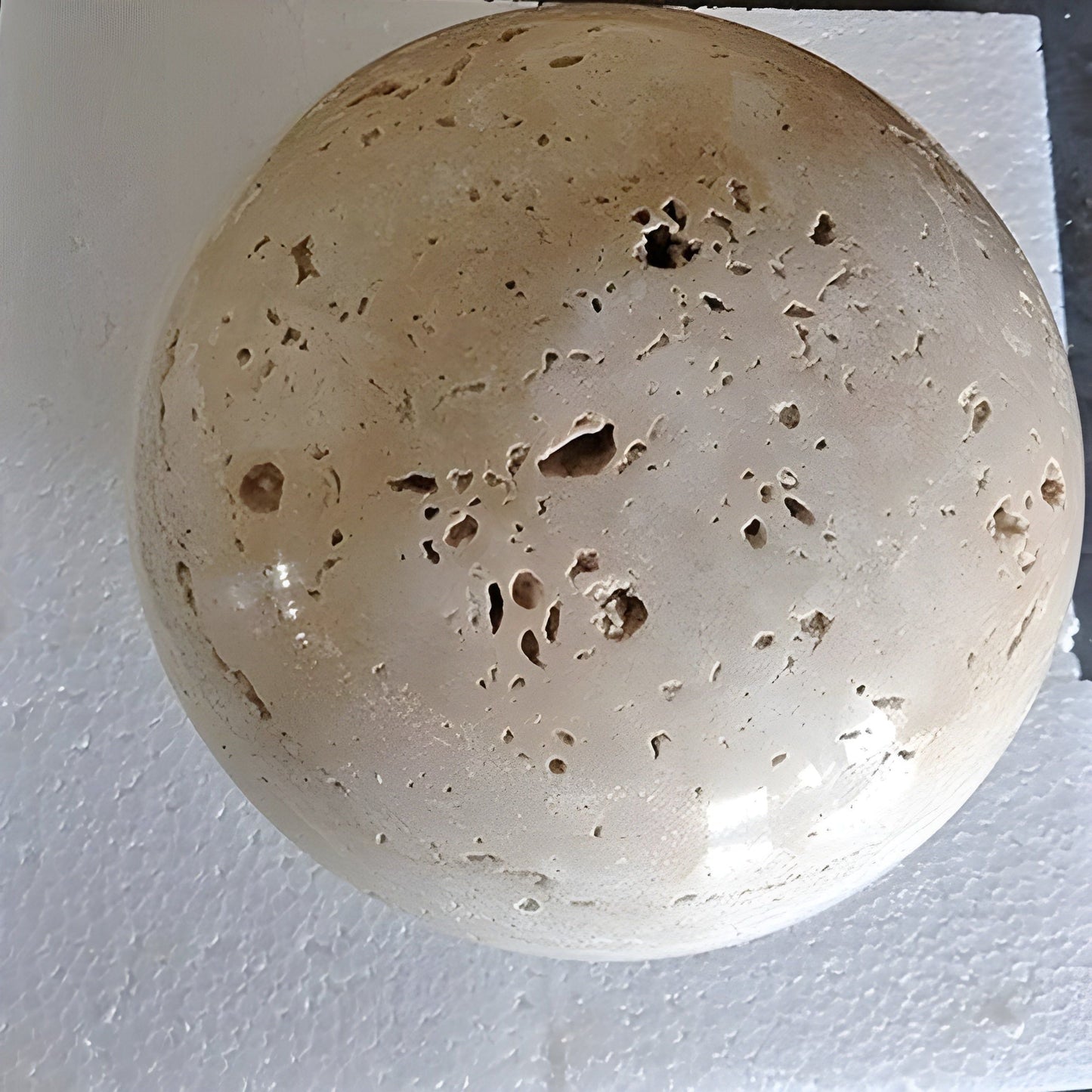 RetroTravertine Light - Wabi-Sabi Japansk LED Vägglampa i Krämstil