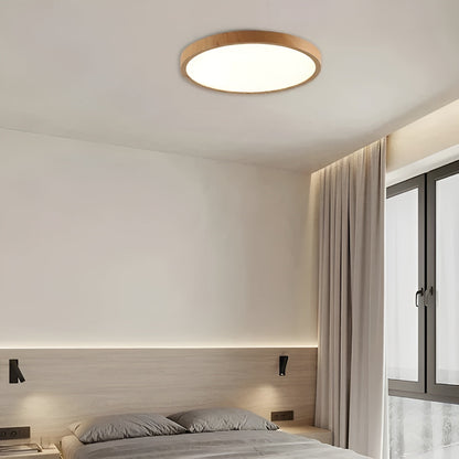 GrainGlow Light - Modern Ultra-Tunna Trä Taklampa