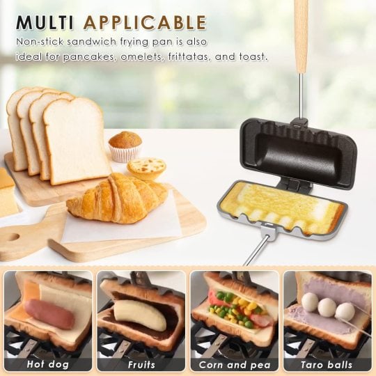 Quickgrill Sandwichmaker – Kompakt non-stick sandwichpress för snabba, krispiga måltider på 3 minuter