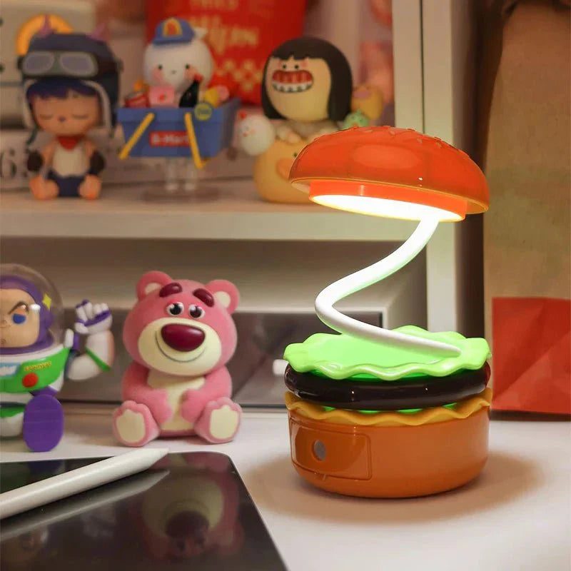 LED Nattljus &amp; Blyertssuddare med Rolig Hamburgerdesign