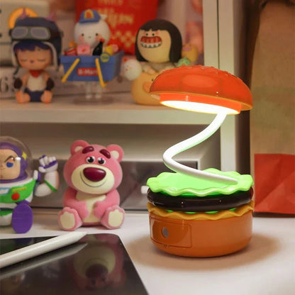 LED Nattljus &amp; Blyertssuddare med Rolig Hamburgerdesign