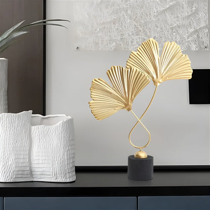 SerenLeaf - Minimalistisk Ginkgo-bladskulptur för elegant naturlig charm