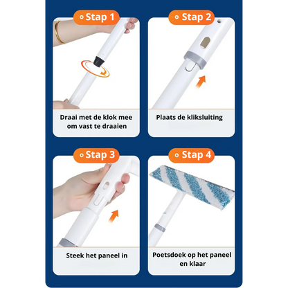 Funktionell 3-i-1 fönsterputsare med sprut- och torkfunktion