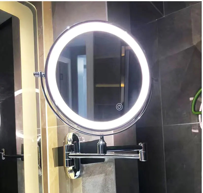 LED Väggspegel med uppladdningsbar förstoringsfunktion