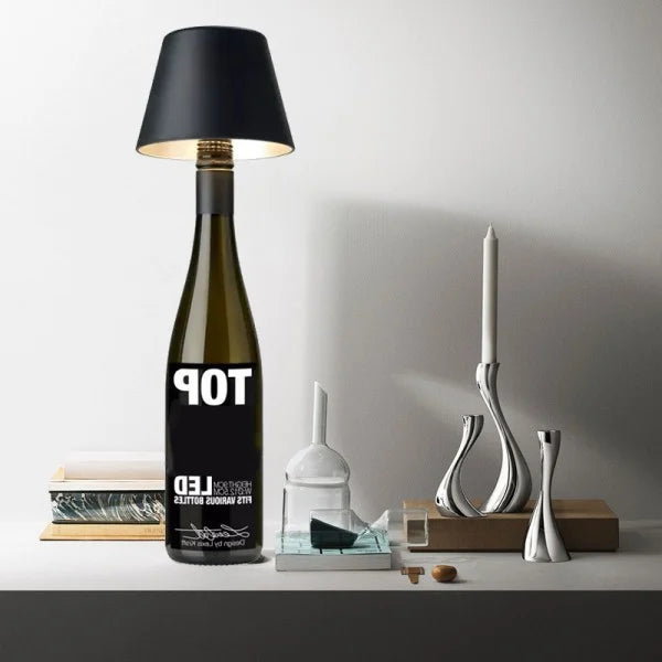LED Vinflaskbordslampa Skärm