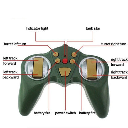 Fjärrstyrd tankleksak med ljus och ljud