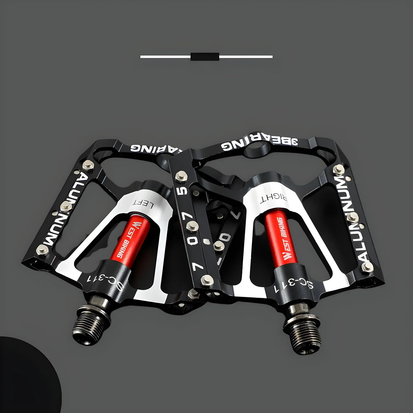 Robusta lätta aluminiumcykelpedaler med rutschfritt grepp