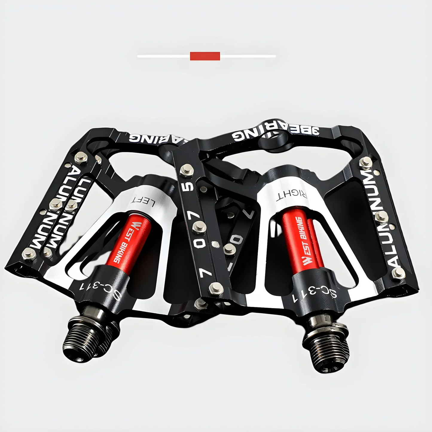 Robusta lätta aluminiumcykelpedaler med rutschfritt grepp