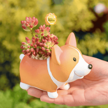 PlantCharm – Harpiks Corgi Mini-blomkruka för hundar till finurliga växtutställningar