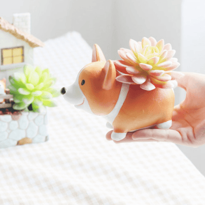 PlantCharm – Harpiks Corgi Mini-blomkruka för hundar till finurliga växtutställningar