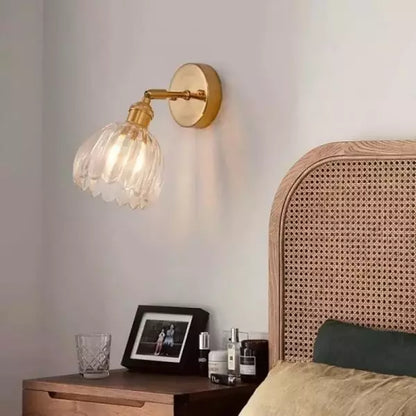 Vägglampa Vintage Glas Mässing Sconces