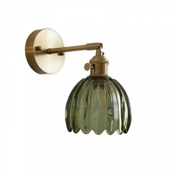 Vägglampa Vintage Glas Mässing Sconces