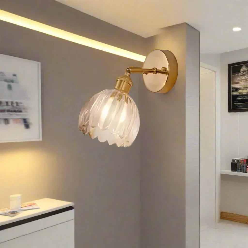 Vintage Tulpan Glas Vägglampa