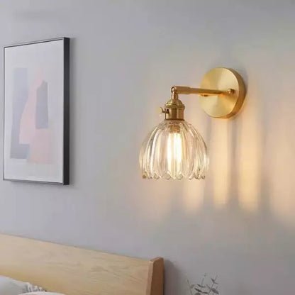 Vägglampa Vintage Glas Mässing Sconces
