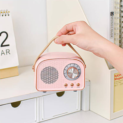 Bluetooth Högtalare Retro Trådlös Bärbar Radio
