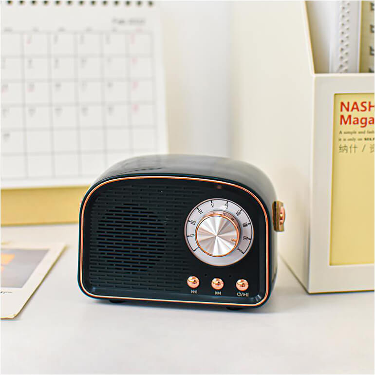 Bluetooth Högtalare Retro Trådlös Bärbar Radio