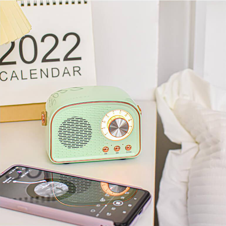 Bluetooth Högtalare Retro Trådlös Bärbar Radio
