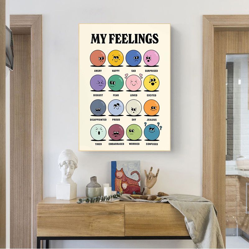 Retro Stil Tecknat Leende Inspirerande Citat Posters Papper