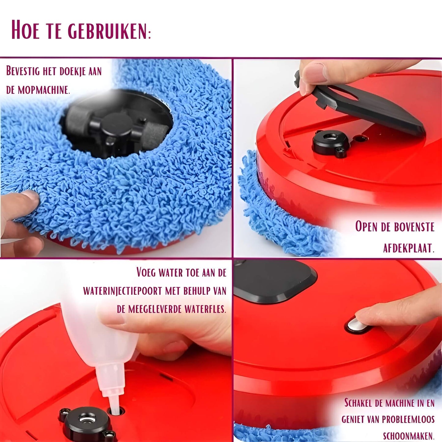 Carvallo- och mopprobot MobiSweep | 3-i-1 funktion | Självuppladdande & tyst som en mus | Kompakt 25×25×6,5 cm