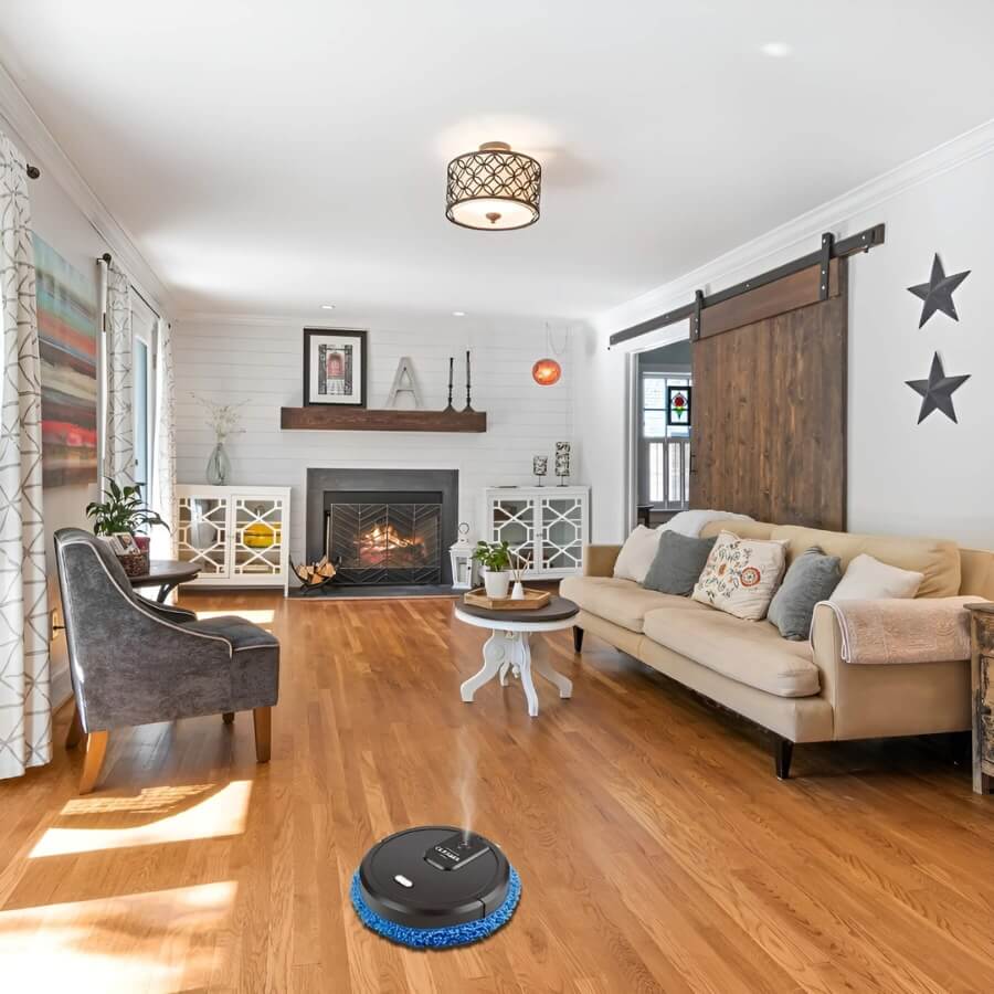 Carvallo- och mopprobot MobiSweep | 3-i-1 funktion | Självuppladdande & tyst som en mus | Kompakt 25×25×6,5 cm