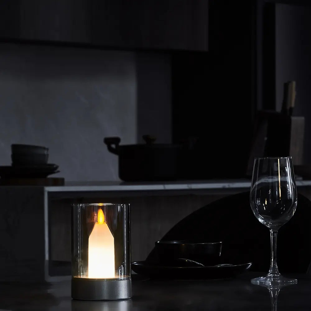 Laddningsbar ljusglöd - utan låga ambientljus med lugnande varm flämtande ljus