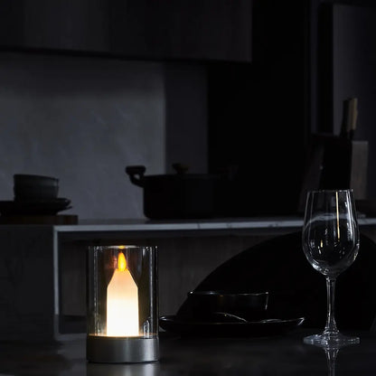 Laddningsbar ljusglöd - utan låga ambientljus med lugnande varm flämtande ljus
