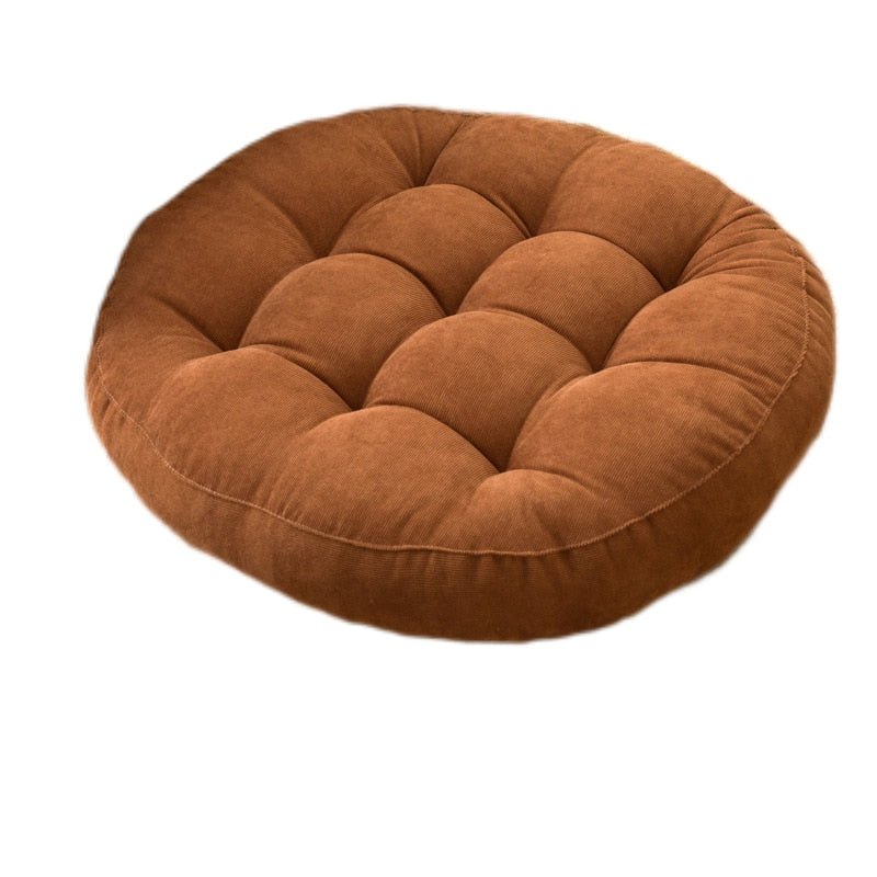 Rund Corduroy Solid Tufted Tjock Kudde för Komfort