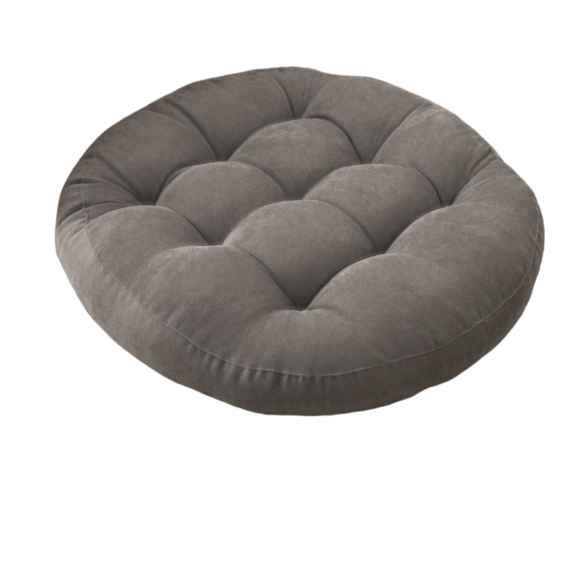 Rund Corduroy Solid Tufted Tjock Kudde för Komfort