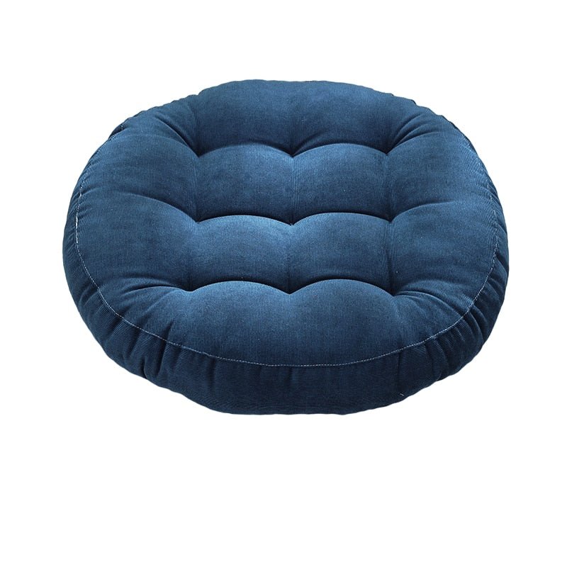 Rund Corduroy Solid Tufted Tjock Kudde för Komfort