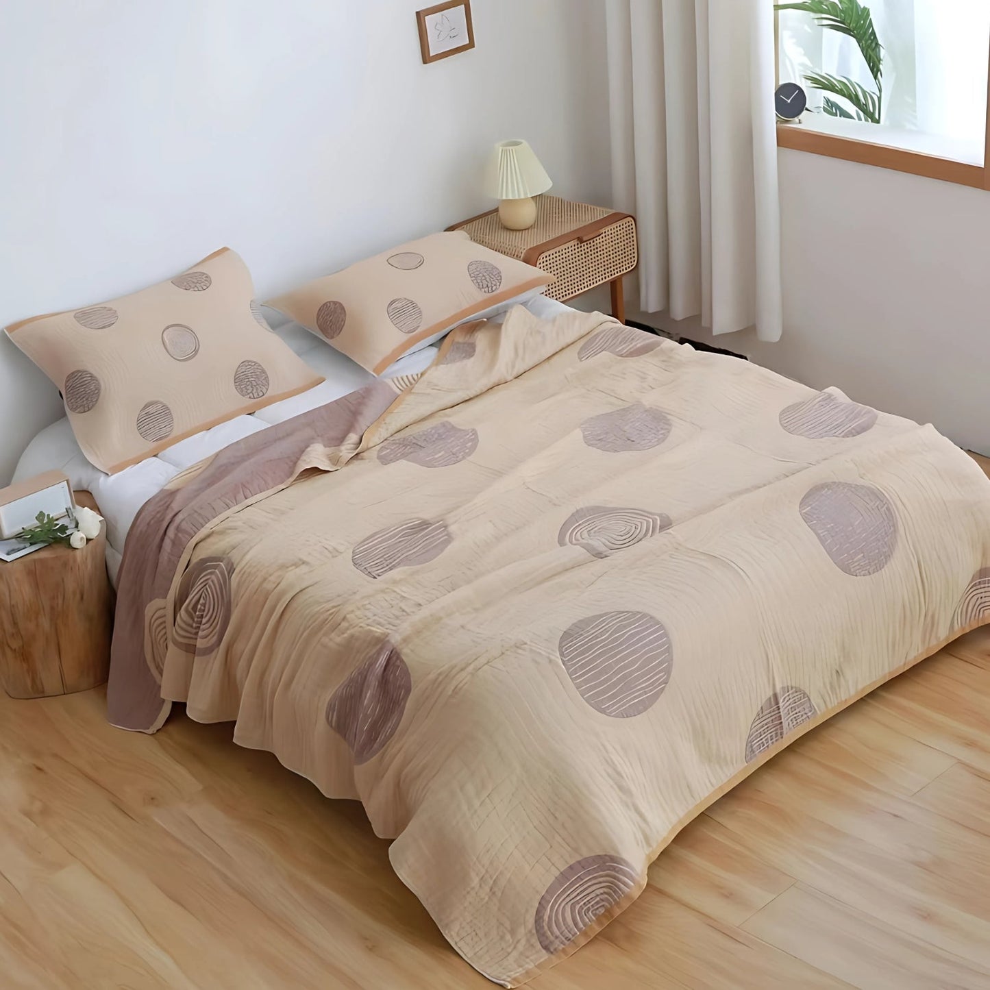 Zen Rundt Mönster Lättvikts Bomulls Filt