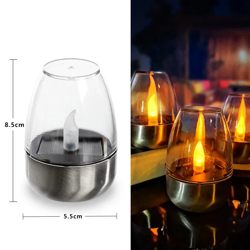 LuxRoyale Solar Vattentät LED Glasljus - Elegant Utomhus- och Inomhusbelysning
