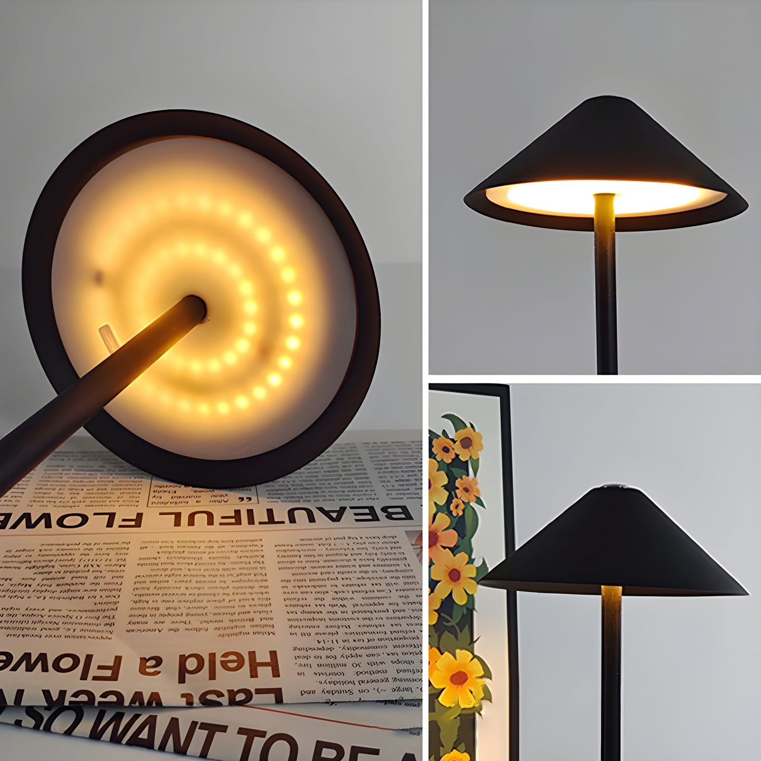 Palori - Minimalistisk dimbar touch-bordslampa - vattentät och uppladdningsbar ljusfärg