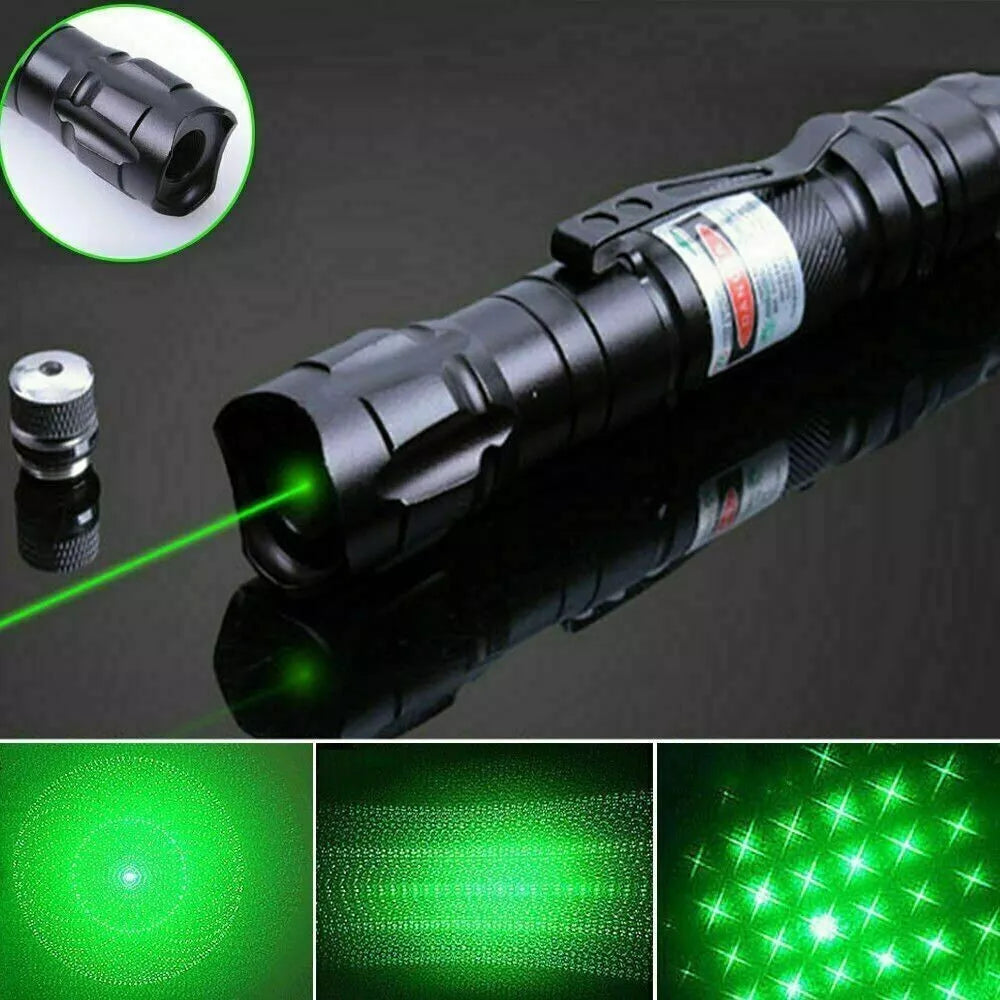 Laserpekare Uppladdningsbar Grön Lång Räckvidd Ficklampa