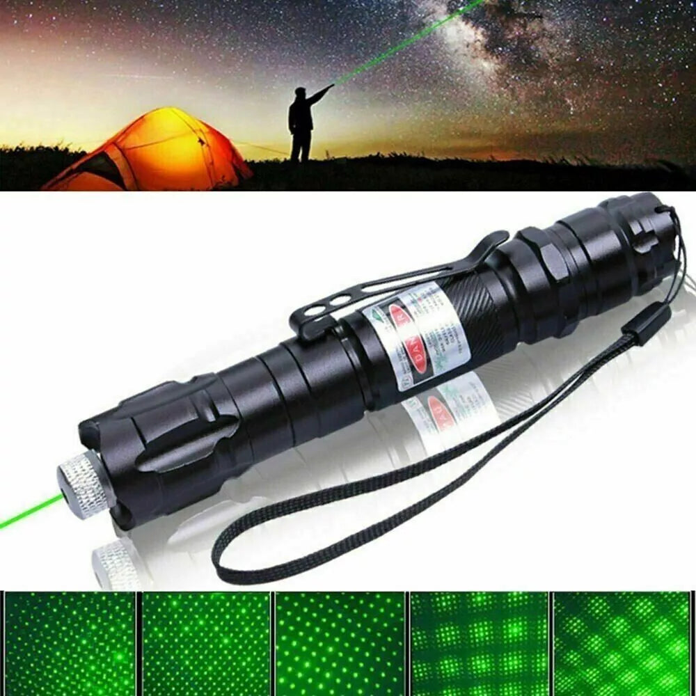Laserpekare Uppladdningsbar Grön Lång Räckvidd Ficklampa