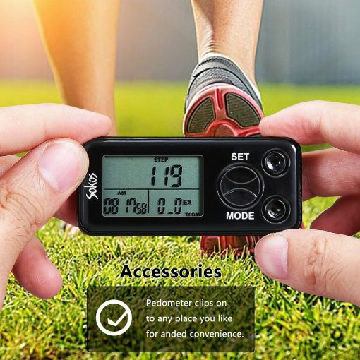 Luxora Walking 3D Pedometer med Klipp och Rem Plus 30 Dagars Minne Noggrant Stegräknare