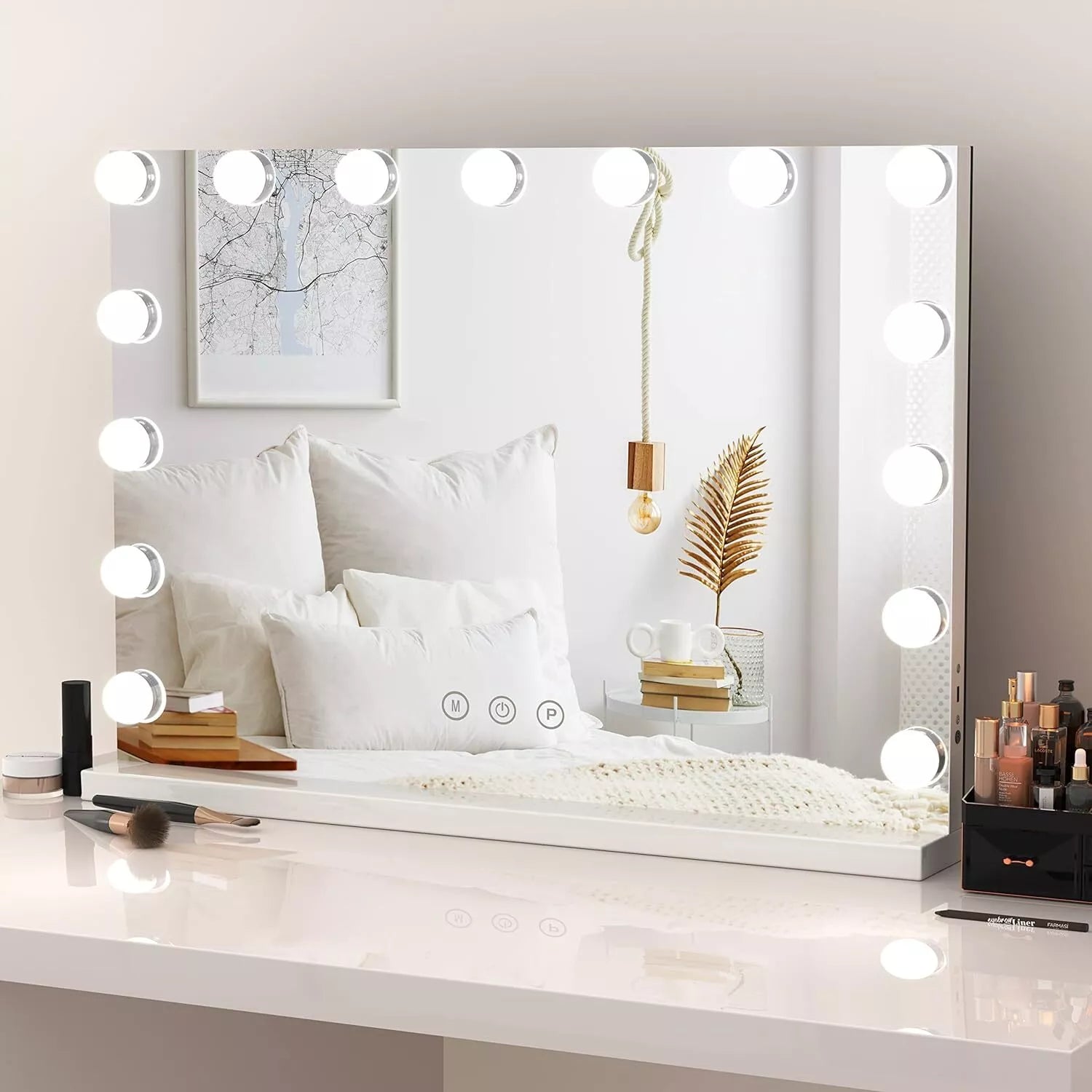 LED Hollywood Makeup Spegel med Dimmbar LED-lampa