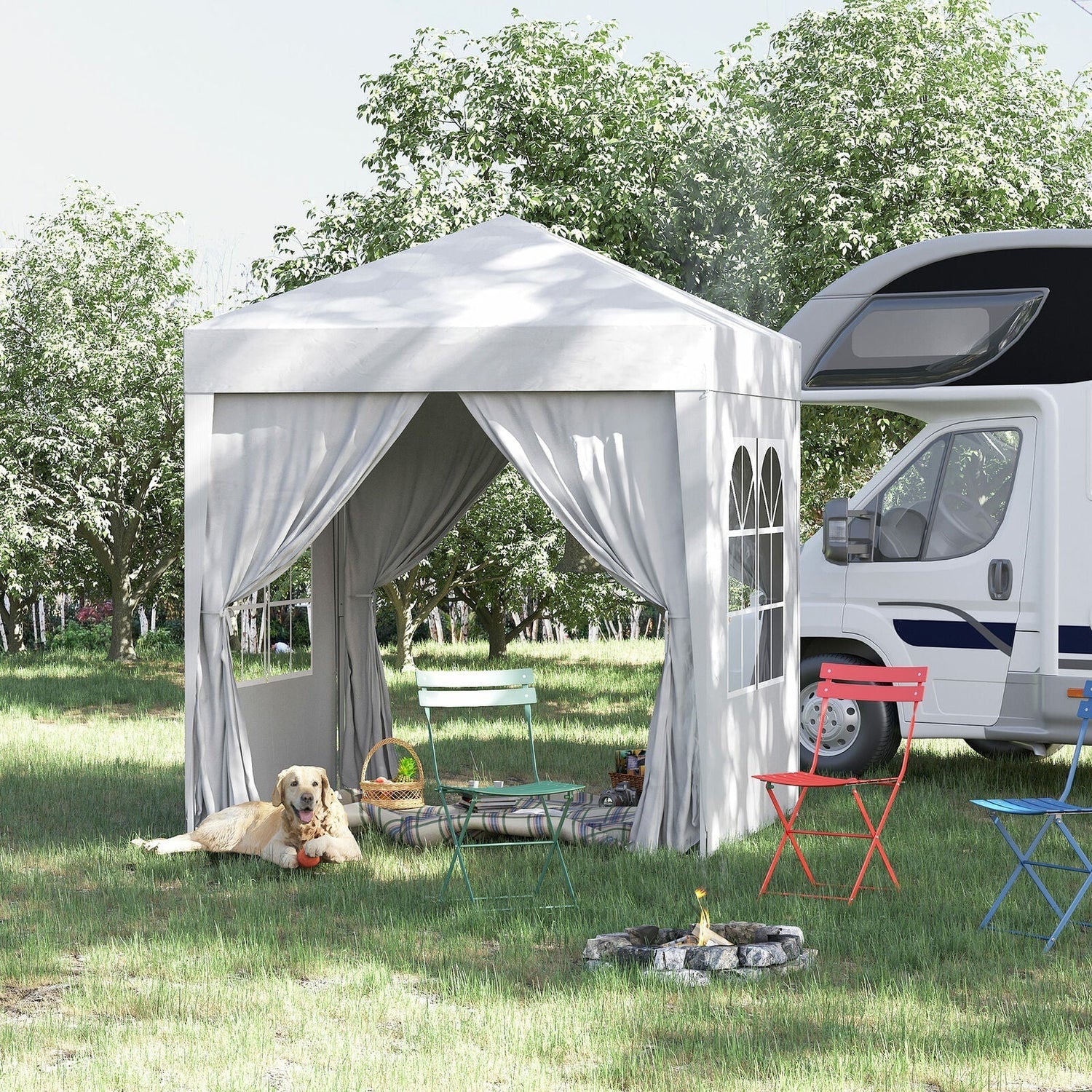 2m x 2m Utomhus Fällbar Gazebo Tält - Pop Up Partytält