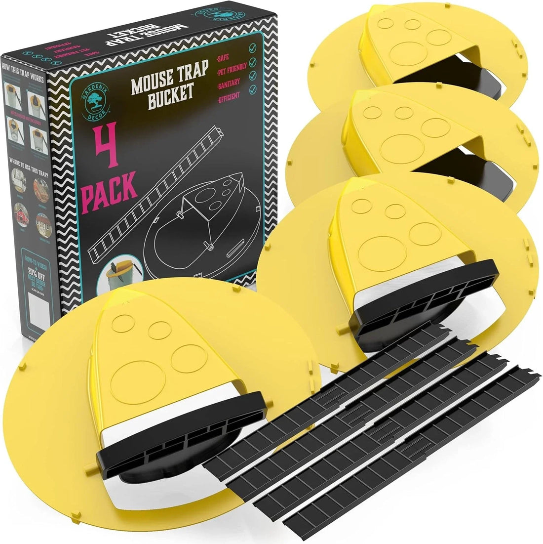 4-Pack Bucket Lock Musfälla
