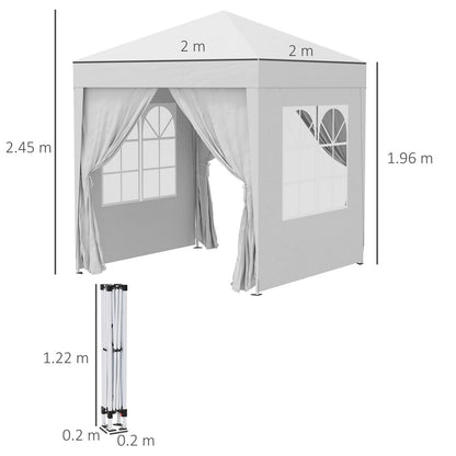 2m x 2m Utomhus Fällbar Gazebo Tält - Pop Up Partytält