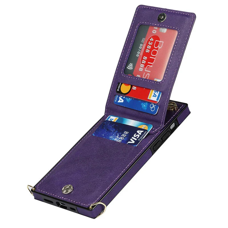 3in1 mobilskal med kort- och myntfack hängande väska