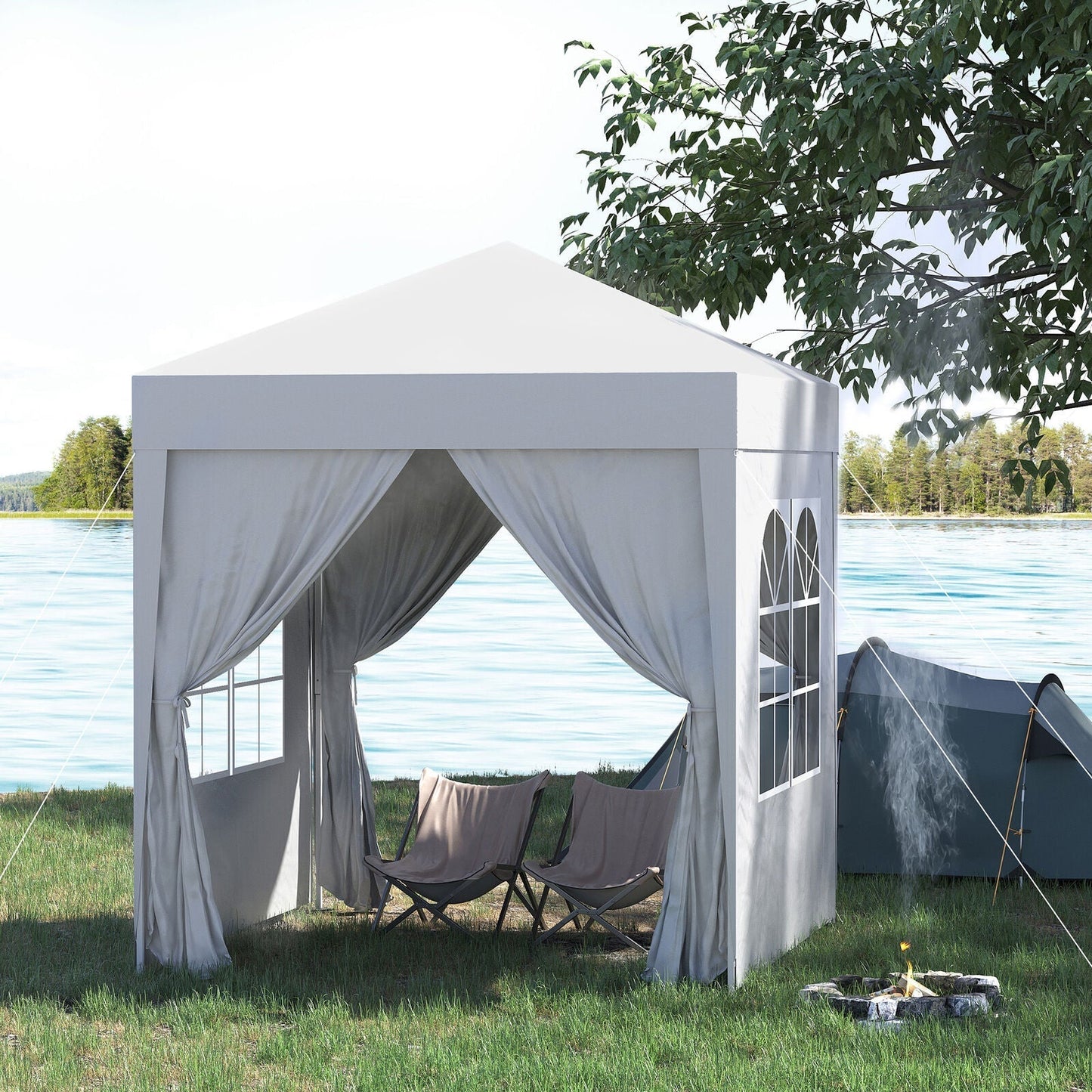 2m x 2m Utomhus Fällbar Gazebo Tält - Pop Up Partytält